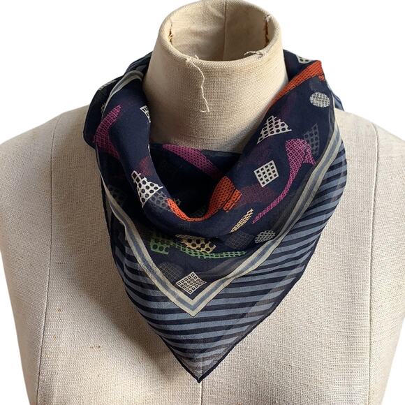 Talbots | Silk Neck Hair Scarf Shoes Design Square 21”x21” - Picture 1 of 6